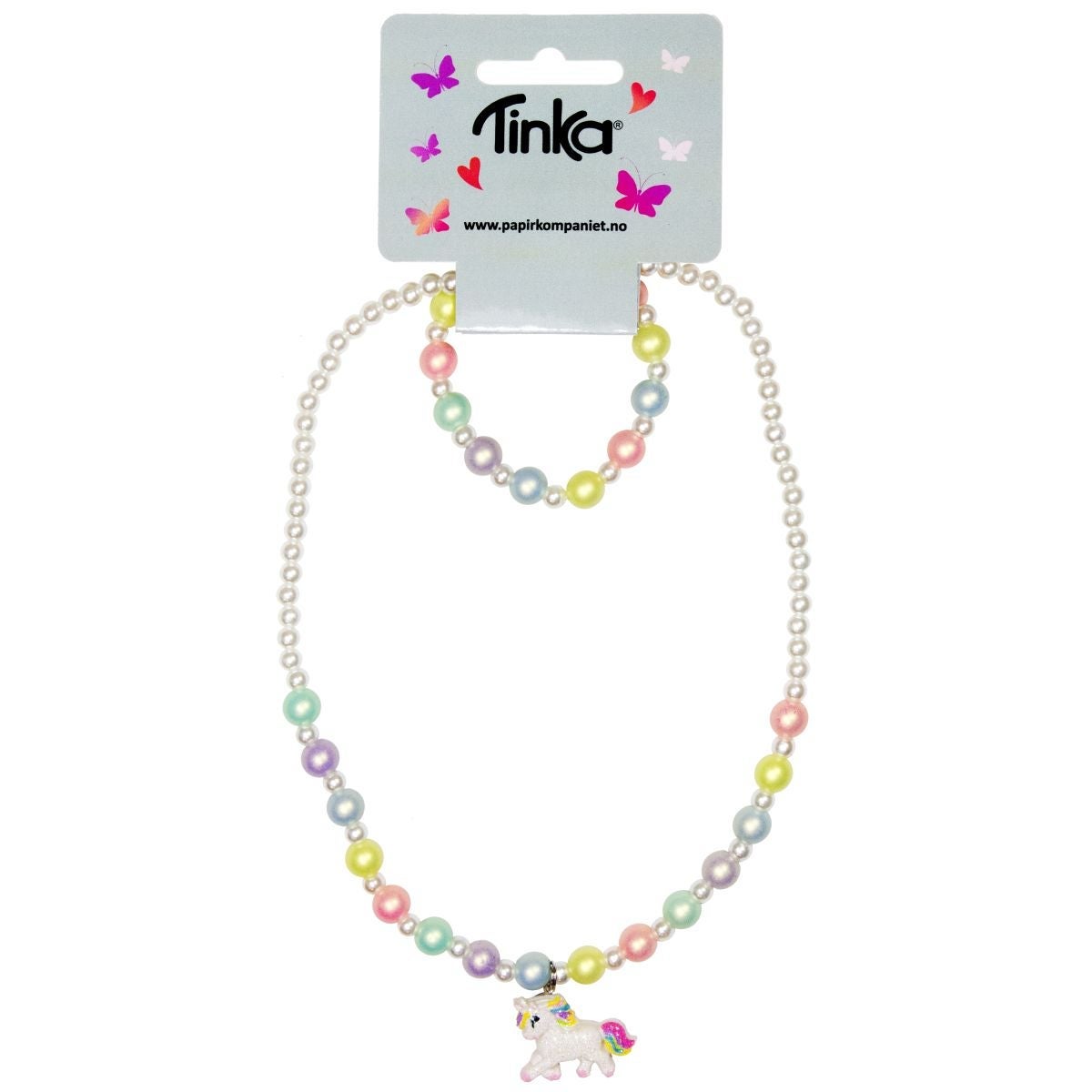 Halskjede/armbånd Perler m/unicorn