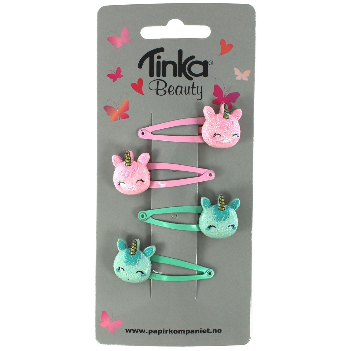 Hårklips m/unicorn 4 Stk