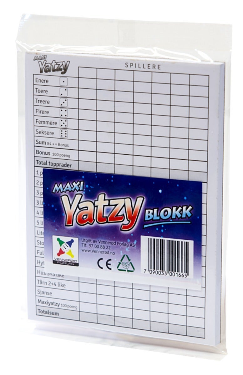 Spill Maxi Yatzy Blokk