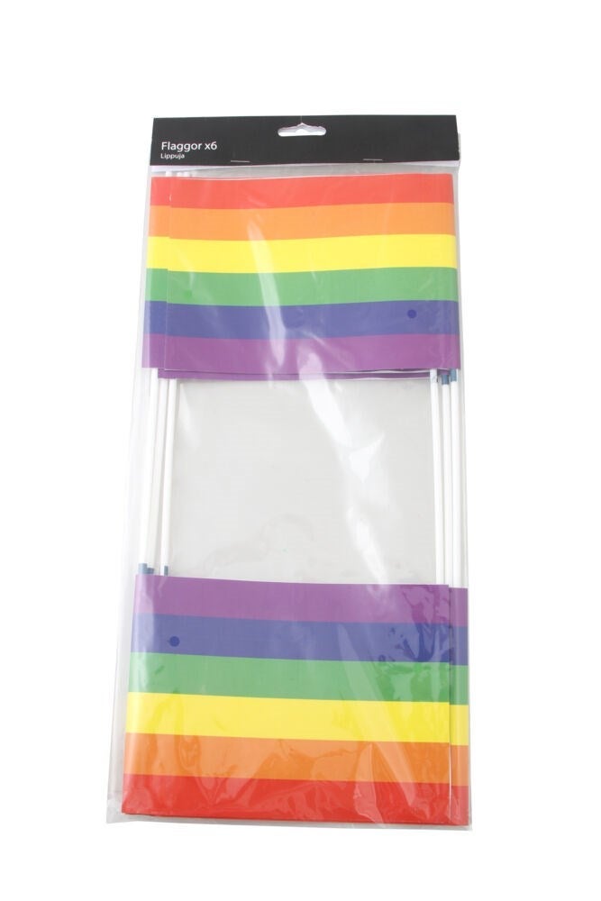Flagg Pride papir 14x21cm plastpinne 6pk