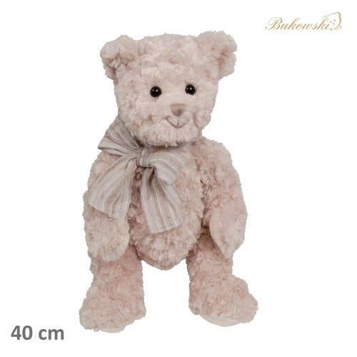 Bamse plysj 40cm stripete sløyfe
