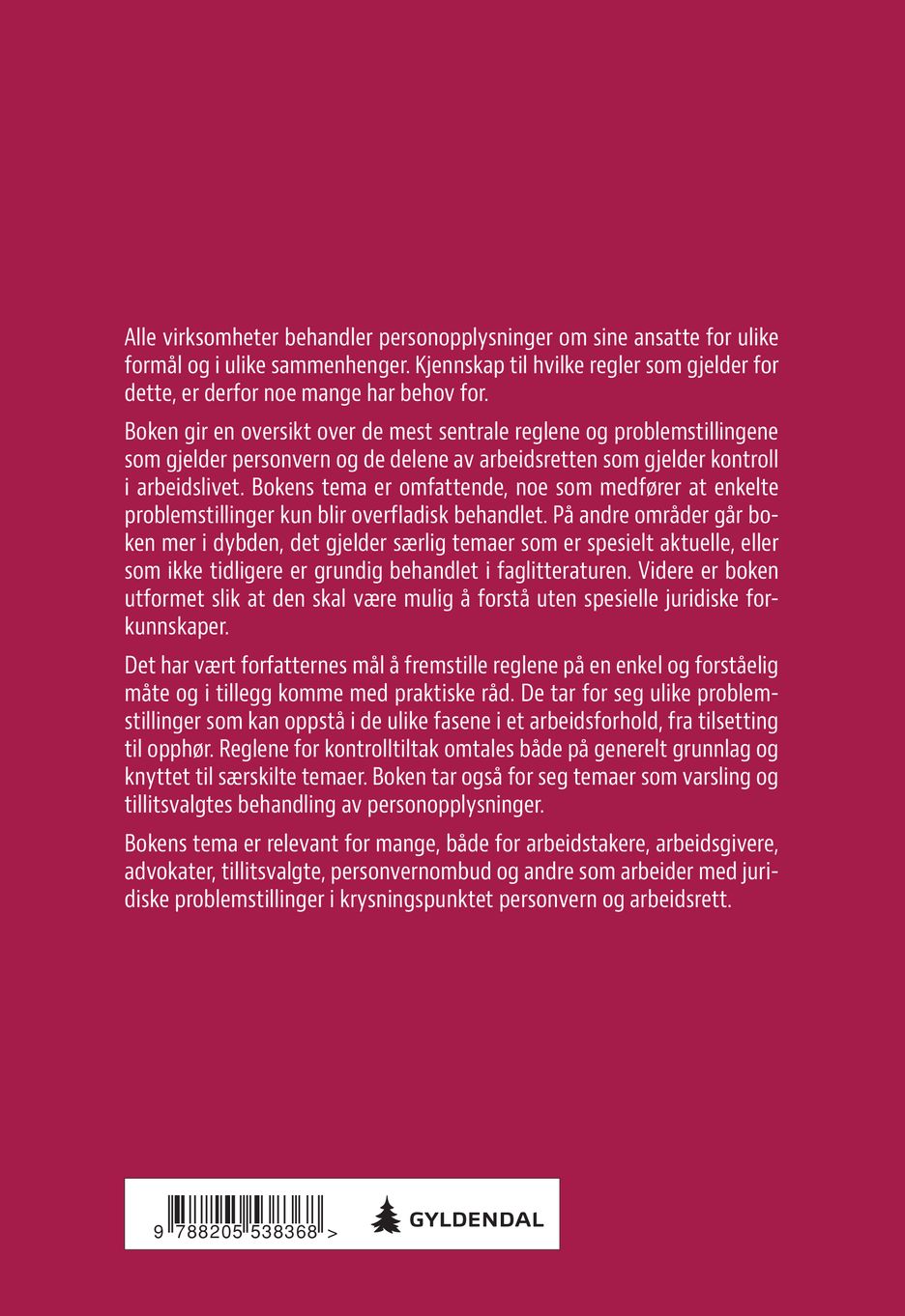 Personvern og kontroll i arbeidslivet