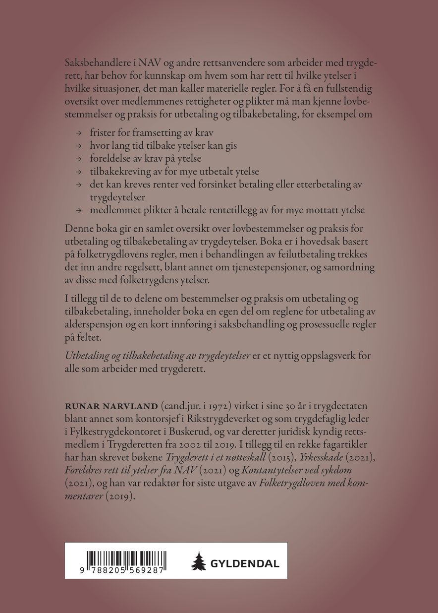 Utbetaling og tilbakebetaling av trygdeytelser