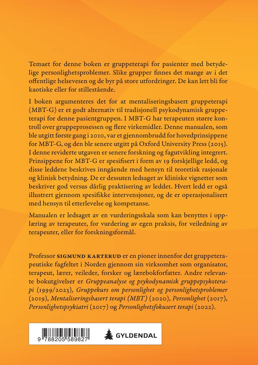Manual for mentaliseringsbasert gruppeterapi (MBT-G)