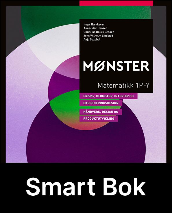 Mønster 1-PY,  frisør, blomster-, interiør- og eksponeringsdesgin. Handverk, design og produktutvikling, Smart Bok - matematikk YF, vg1