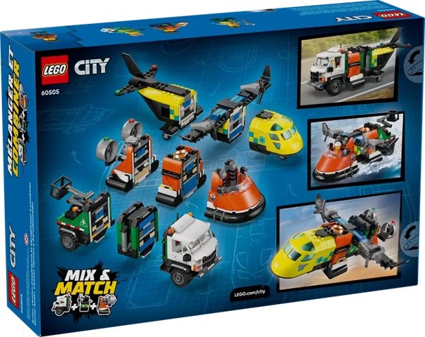 Lego Sett med fly, servicebil og luftputebåt 60505