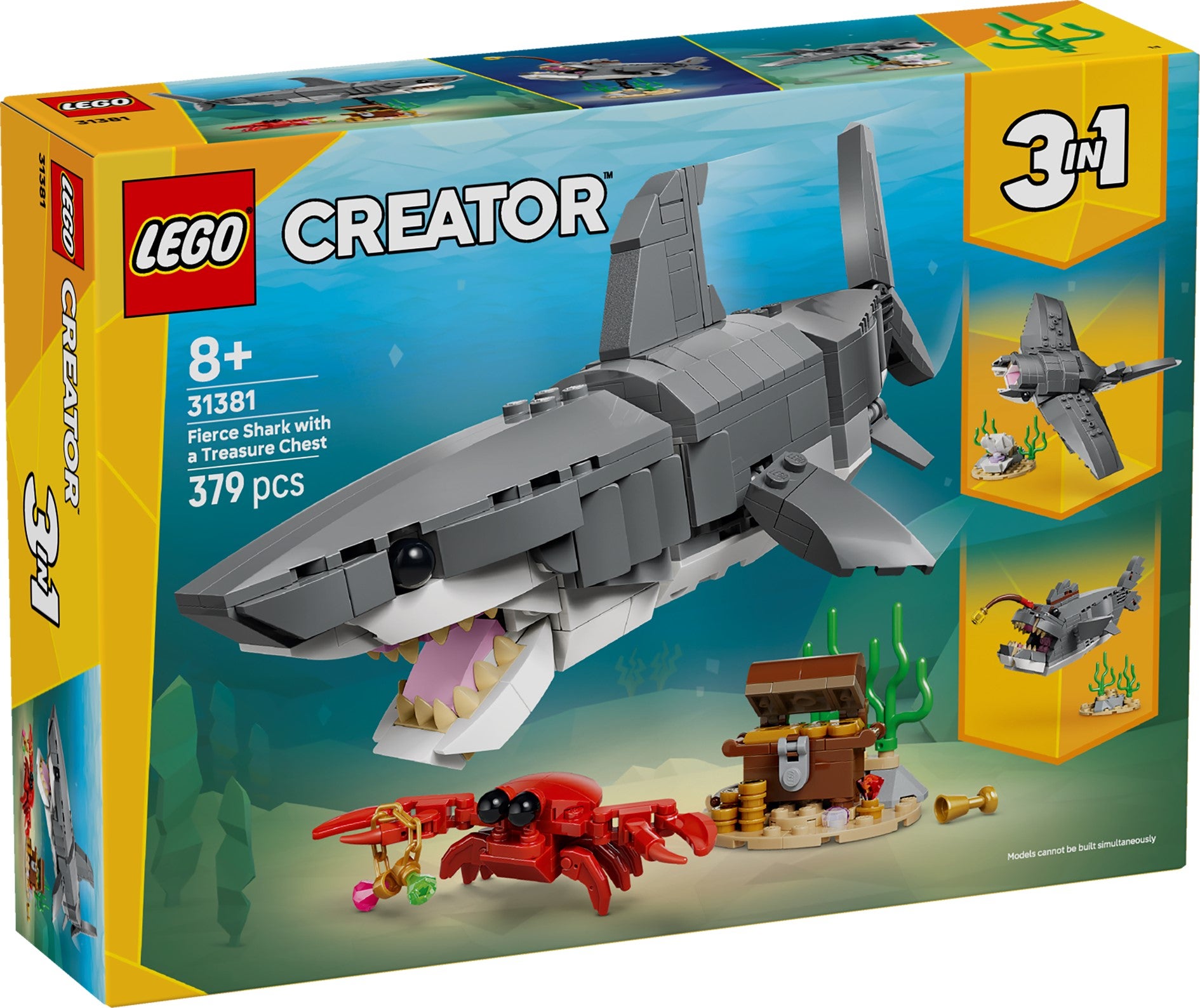 Lego Blodtørstig hai med skattkiste 31381