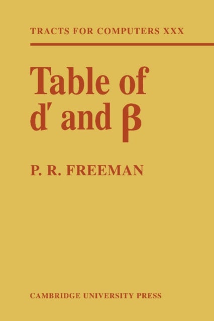 Table of d' and ß