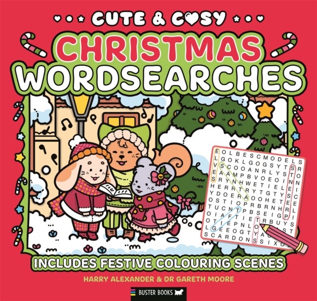 Cute & Cosy Christmas Wordsearches - Includes Festive Colouring Scenes