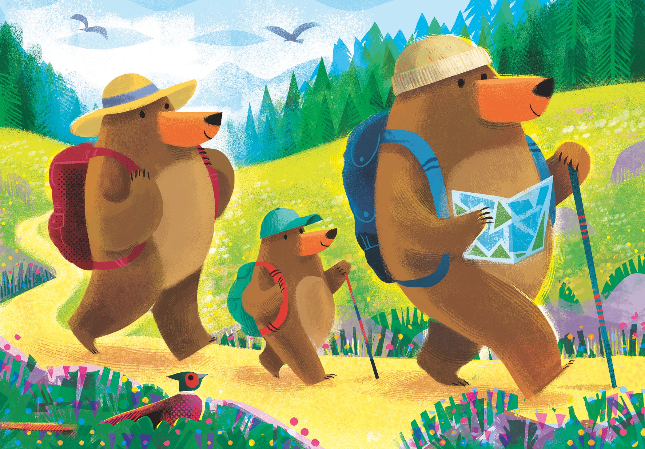 Puslespill 2x24 Bjørnefamilie Ravensburger