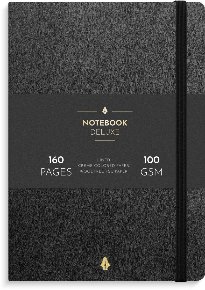 Notatbok Burde Deluxe A5 linjert Black