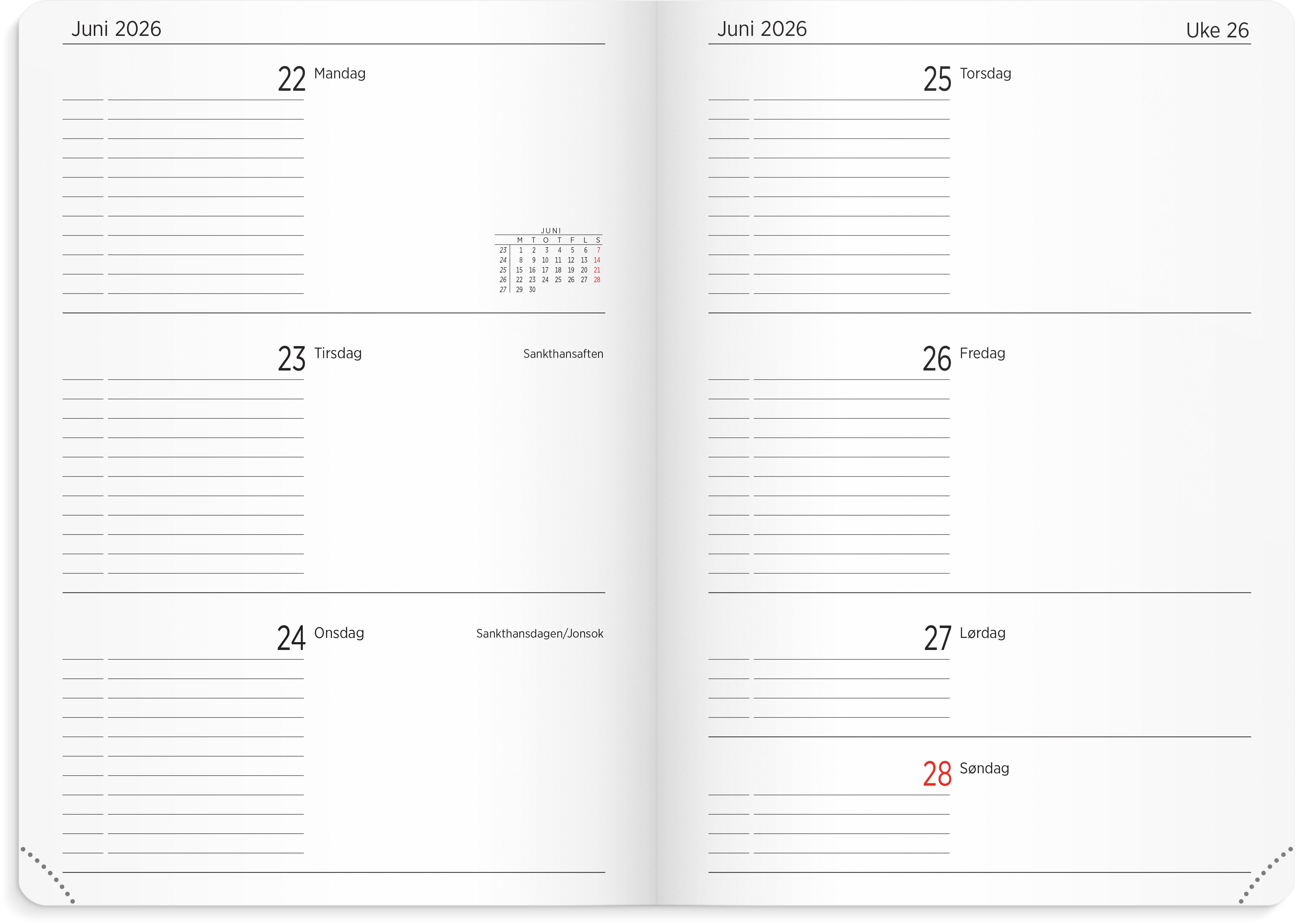 Studentkalender Grieg A5 myk 26/27 sort