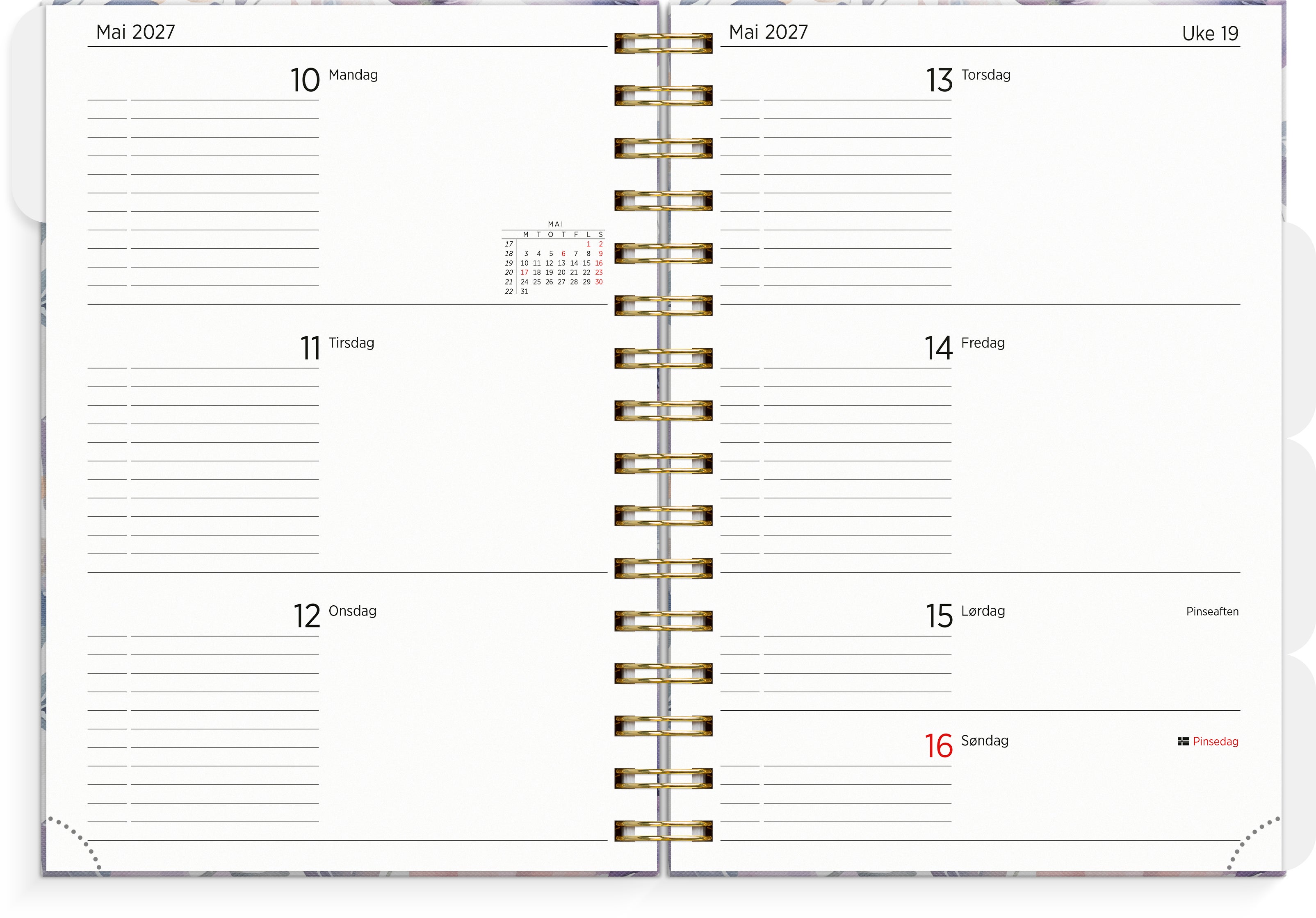 Organizer og Notes Grieg A5 26/27 Flower