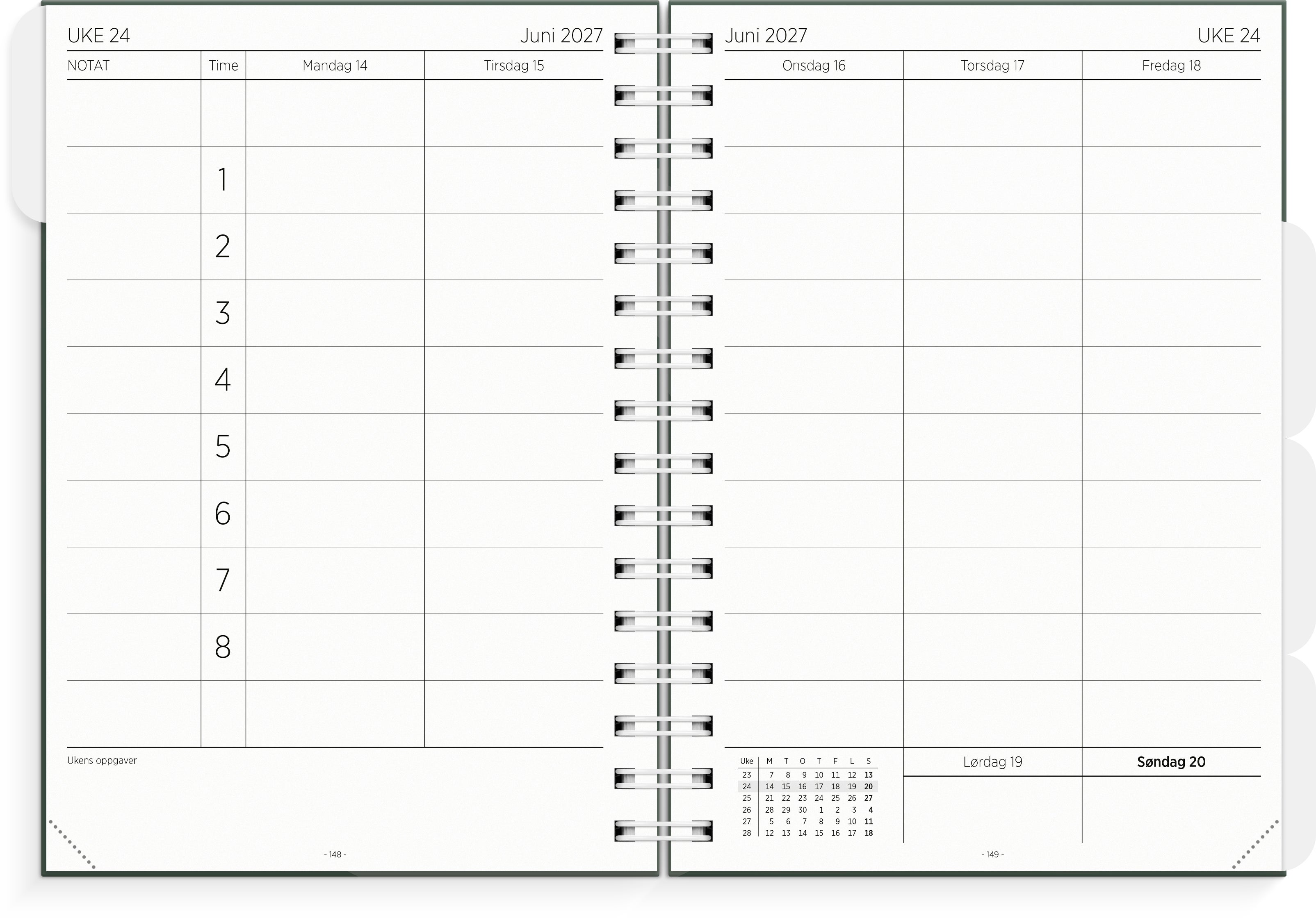 Lærerkalender A5 gr skole 26/27 grønn
