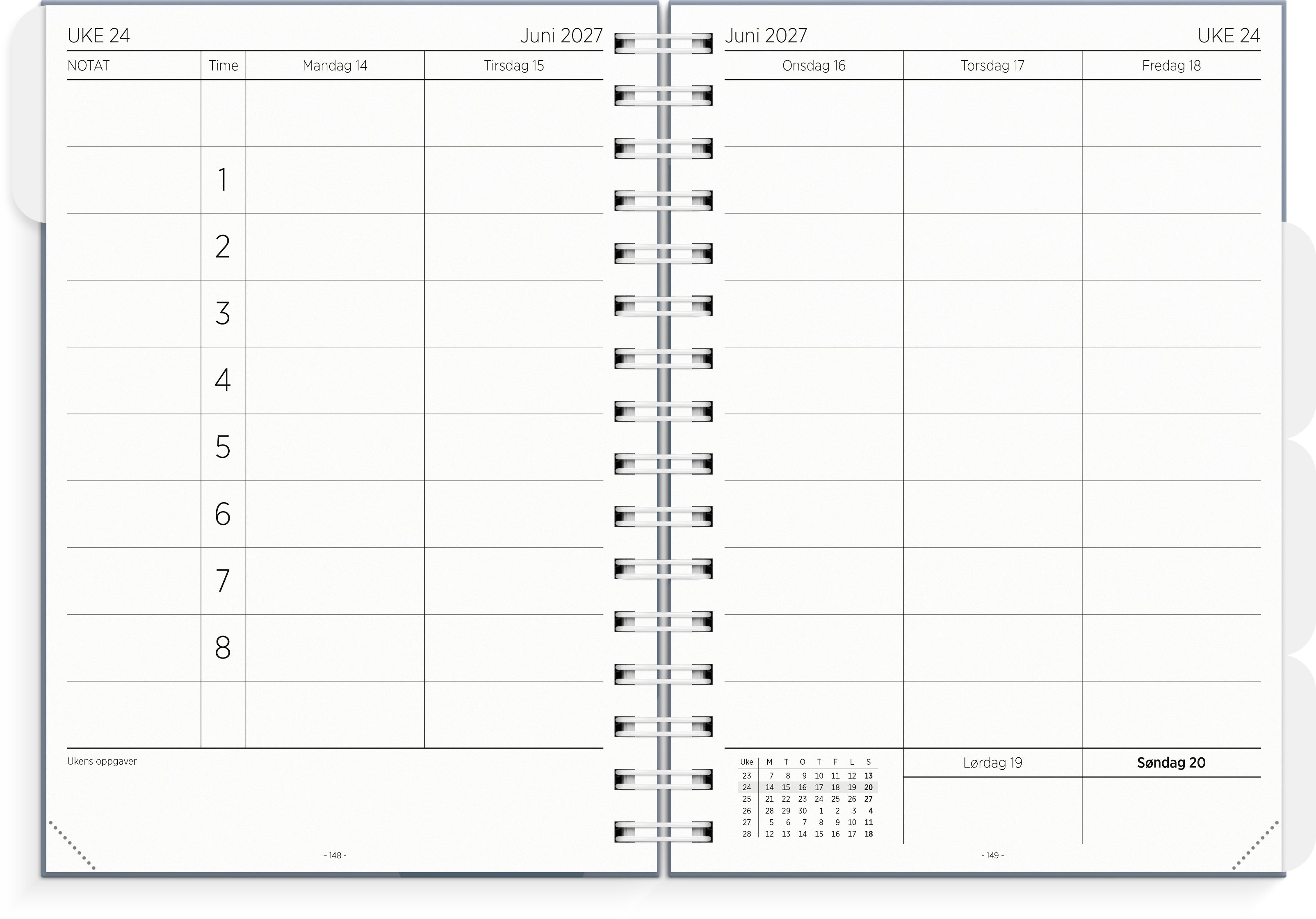 Lærerkalender A5 vg skole 26/27 blå