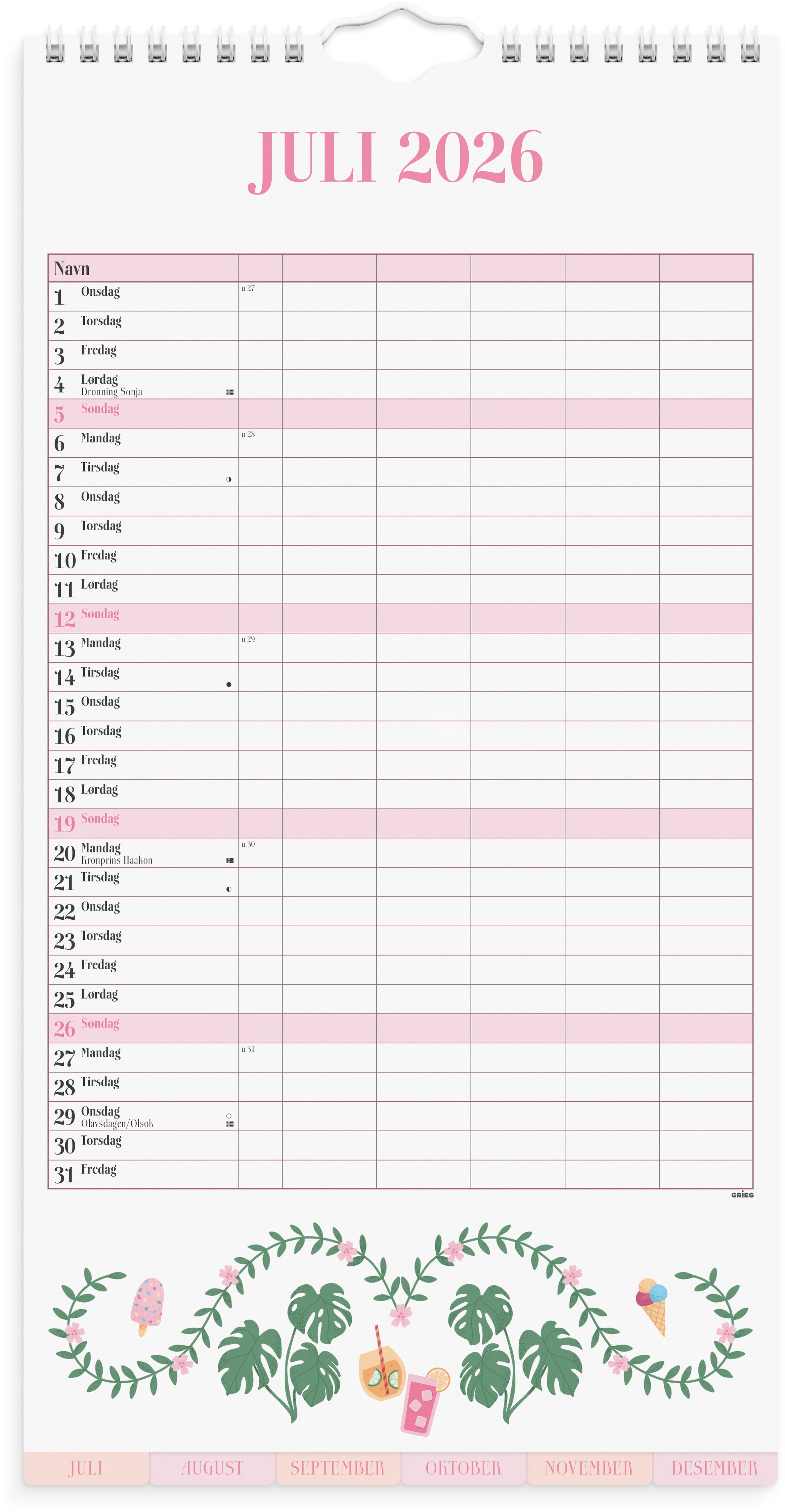 Familiekalender Grieg Annie 26/27