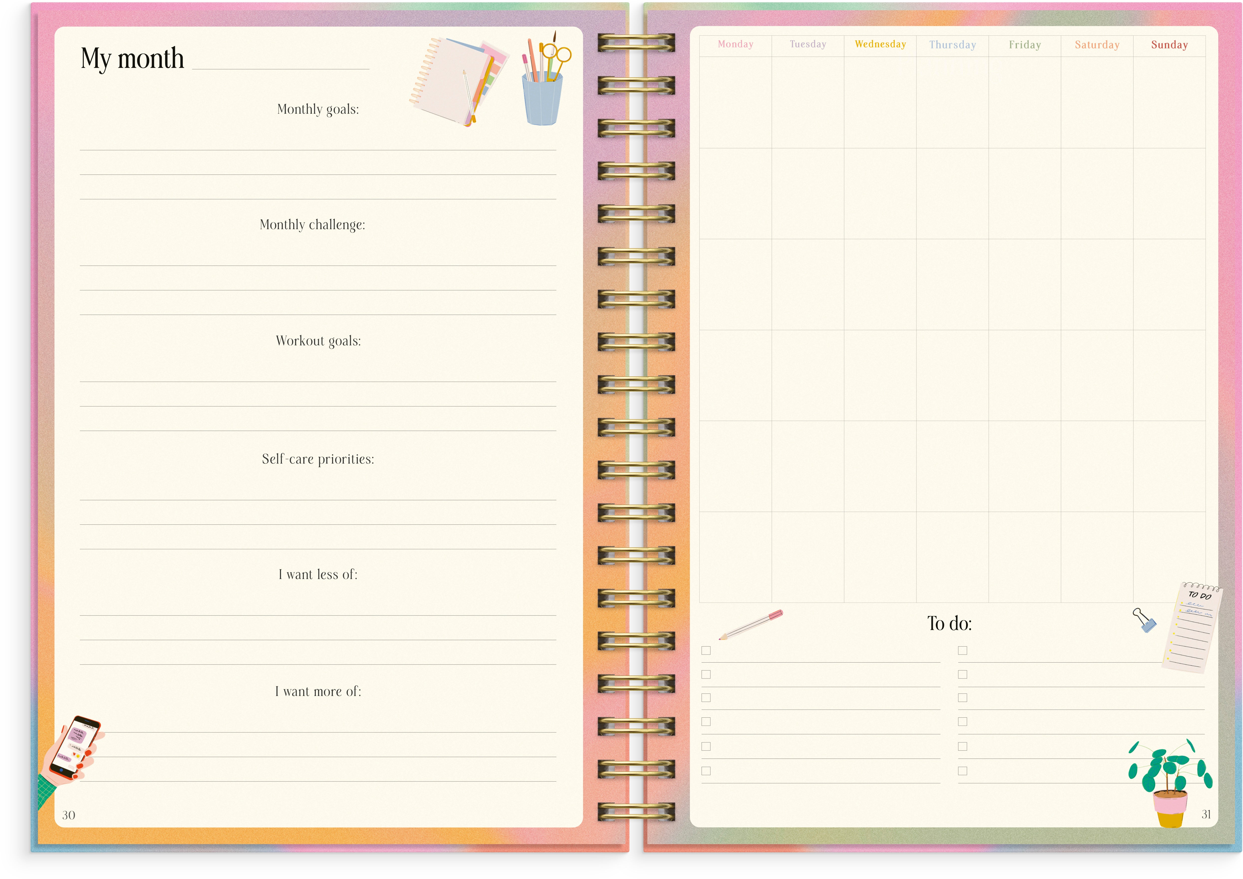 Ukekalender The Self Care Planner B5