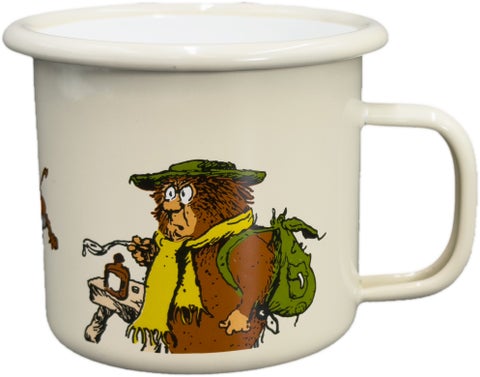Emaljekopp Flåklypa Radio Luxemburg 3,5 dl beige