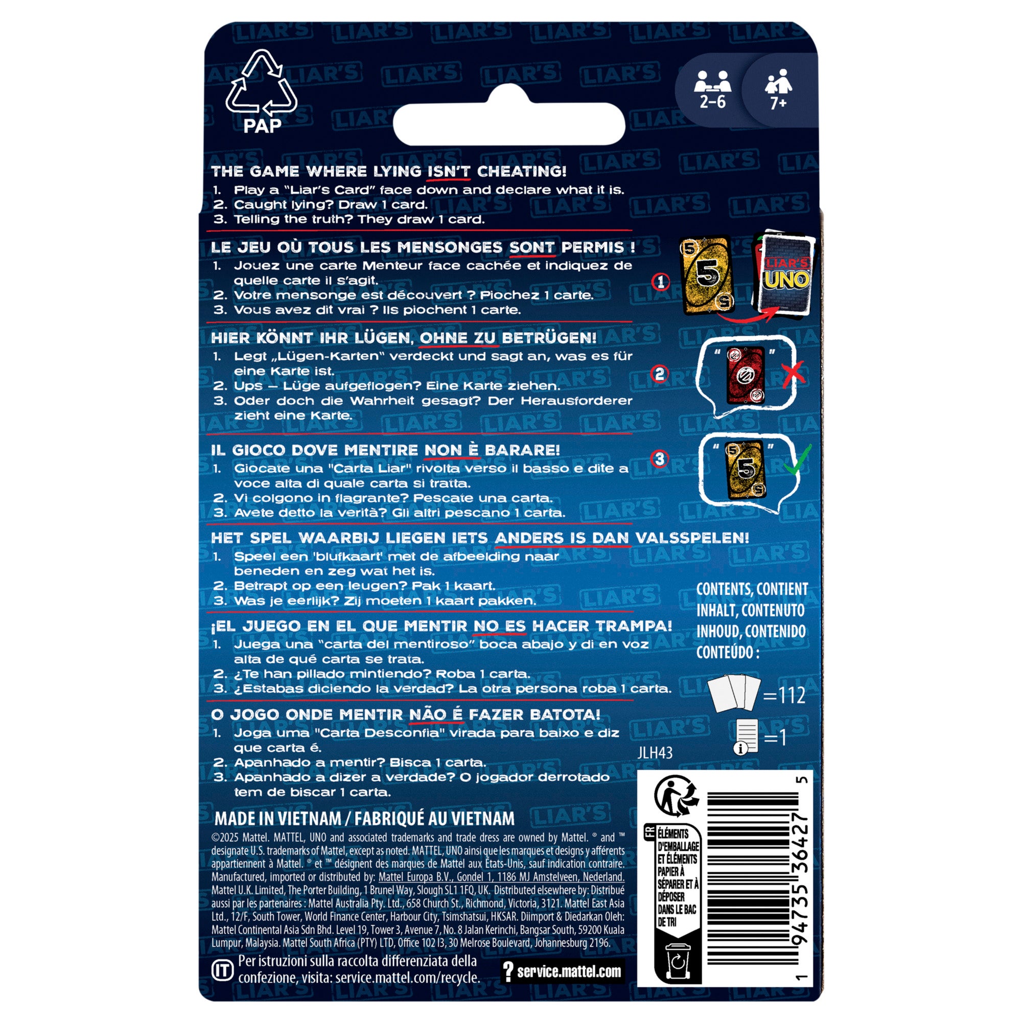 Spill Liars Uno