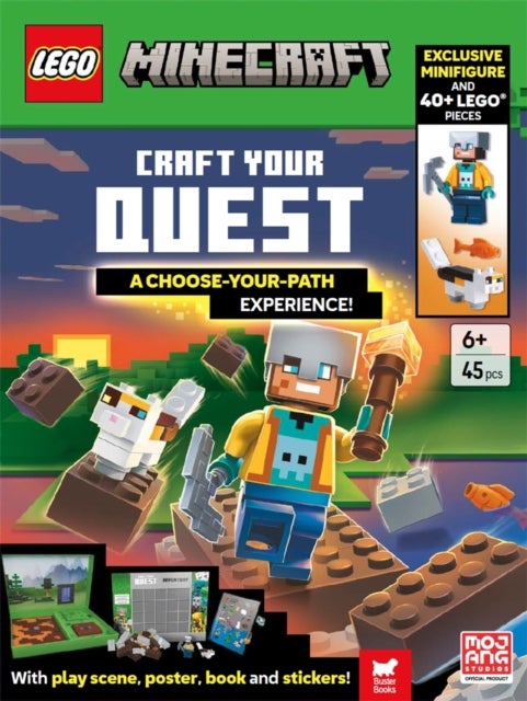 LEGO®  Minecraft™: Craft Your Quest – A Choose-Your-Path Experience (with exclusive minifigure, LEGO pieces, play scene, poster, book and stickers)
