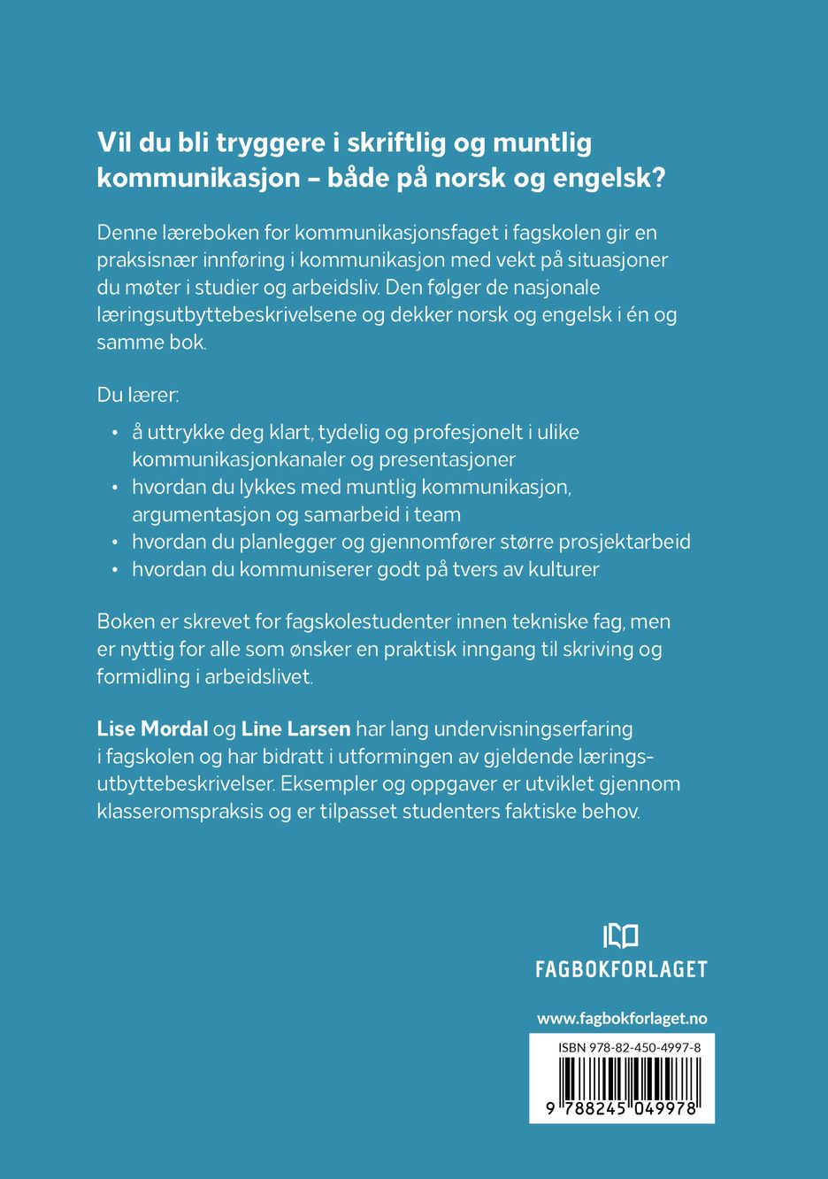 Grunnbok for kommunikasjonsfaget i fagskolen