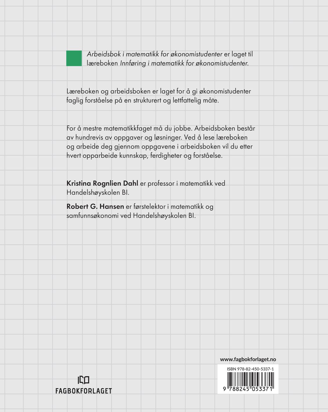 Arbeidsbok i matematikk for økonomistudenter