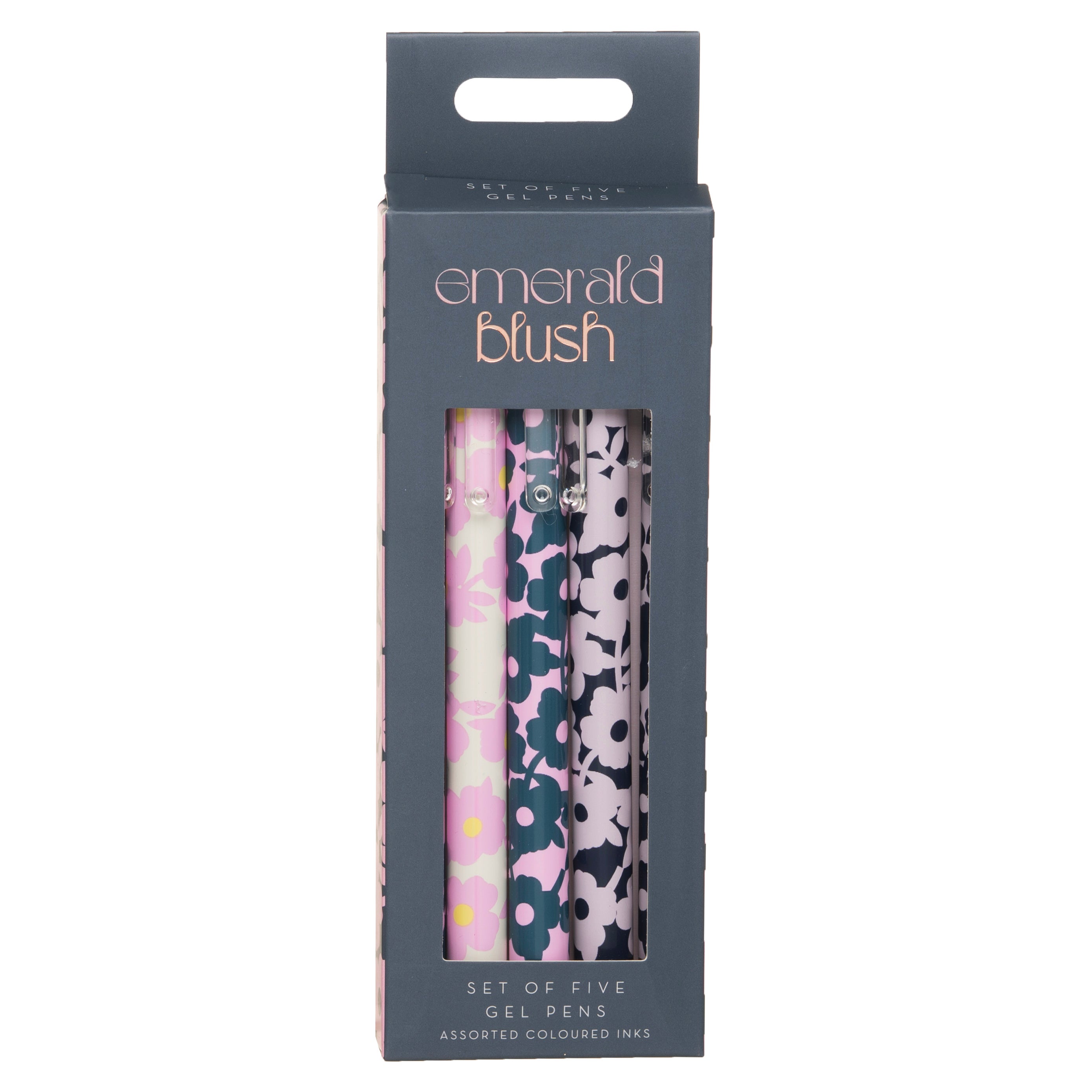 Gelepenner i Eske 5 pk Emerald Blush