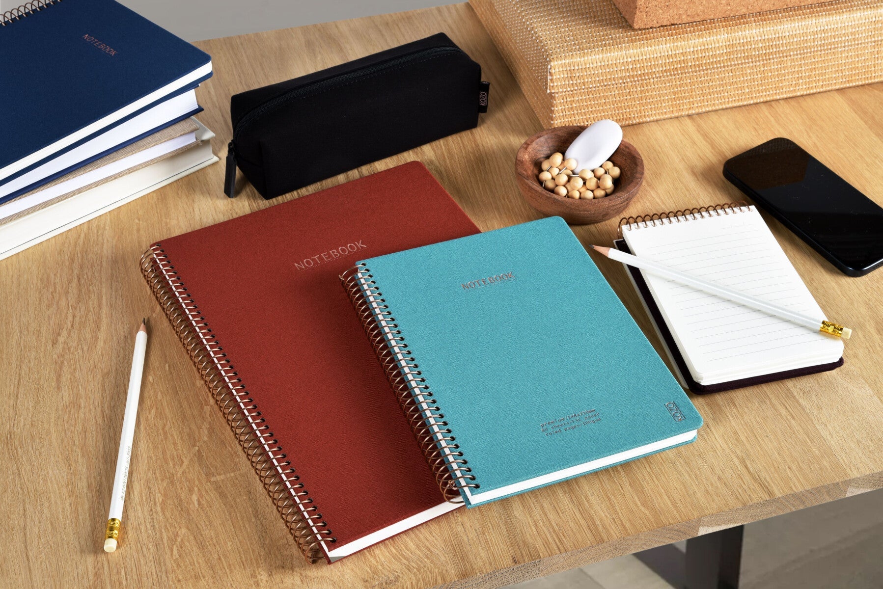 Notatbok m/spiral Kozo Premium A5 Steel Blue