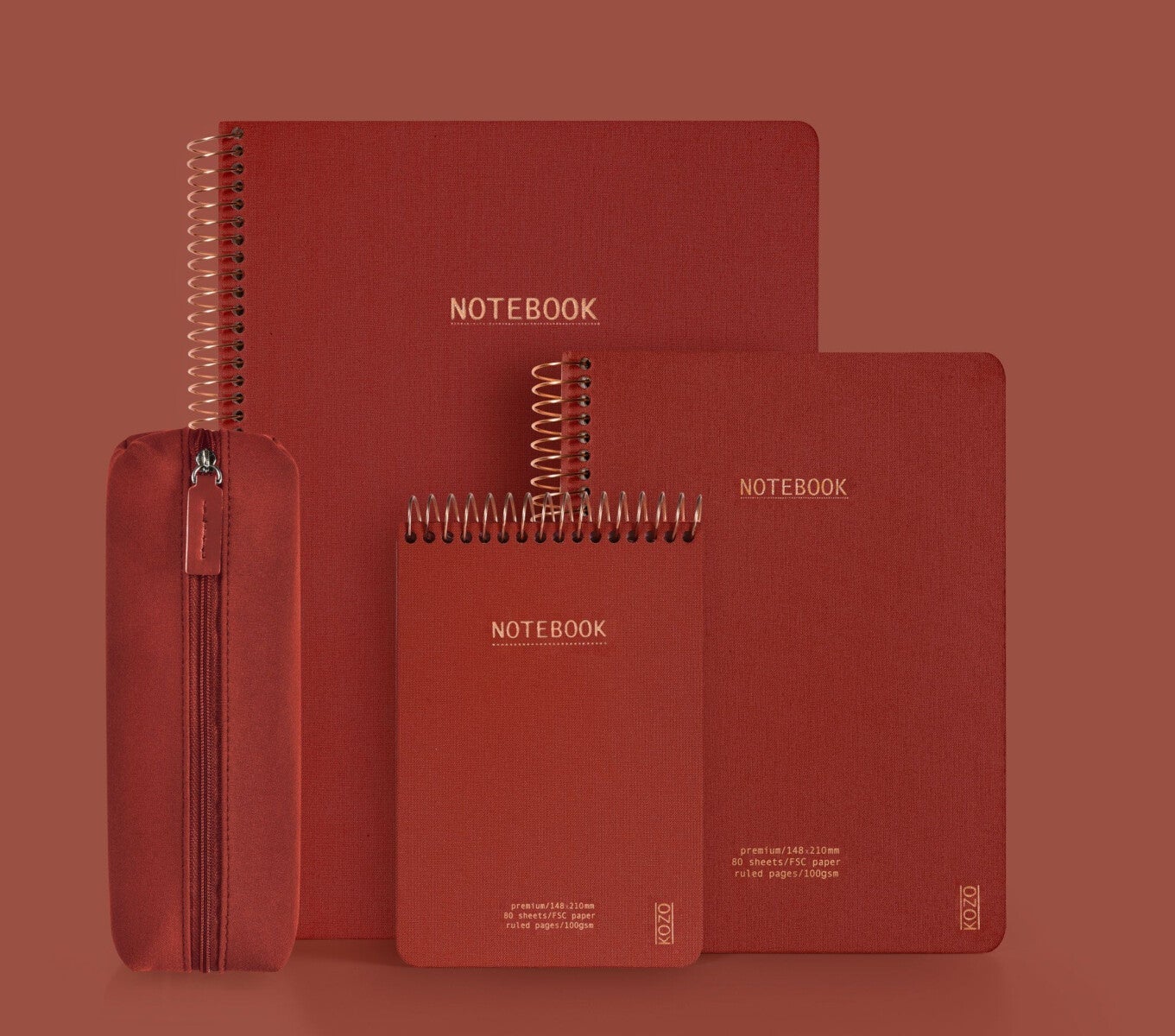 Notatbok m/spiral Kozo Premium A5 Bric