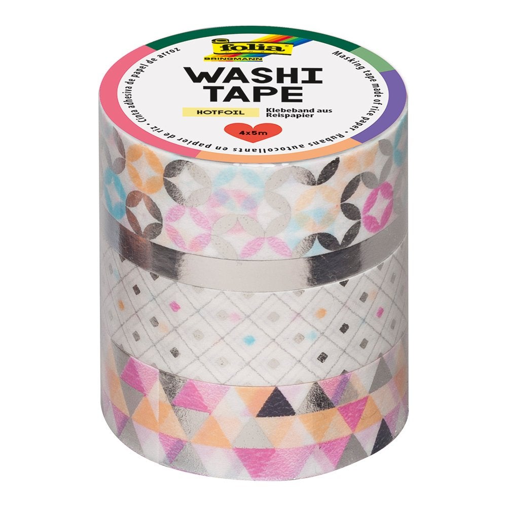 Washi Tape 4 Ruller Hotfoil Silver