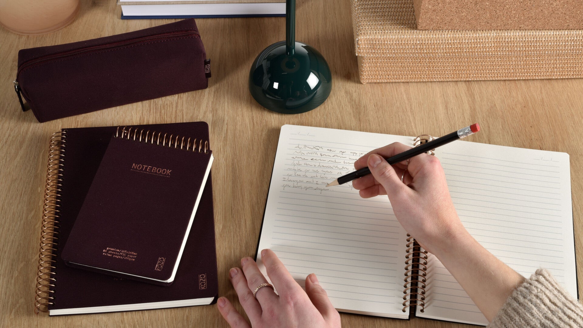 Notatbok m/spiral Kozo Premium A4 Coffee