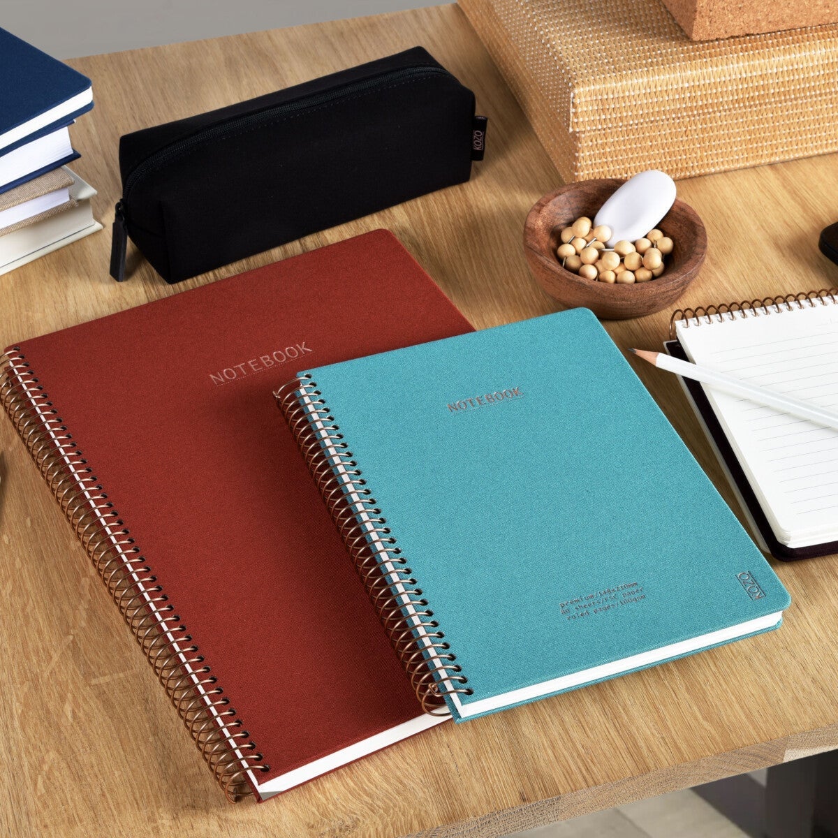 Notatbok m/spiral Kozo Premium A4 Steel Blue