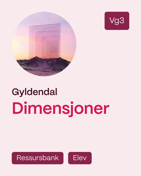Dimensjoner - Ressursbank, Elev : religion og etikk, vg3 SF