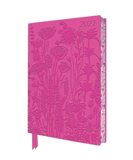 Lucy Innes Williams: Pink Garden House 2027 Artisan Art Vegan Leather Diary Planner - Page to View with Notes