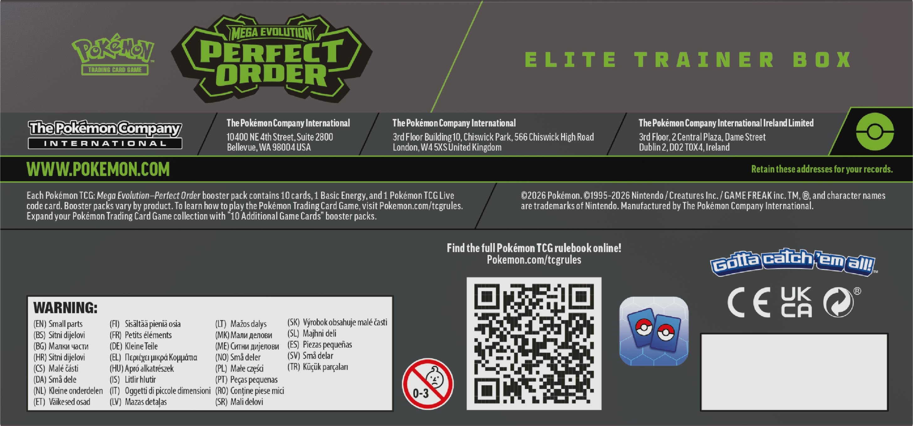 Pokemon Mega Evolution 3 Perfect Order Elite trainer box