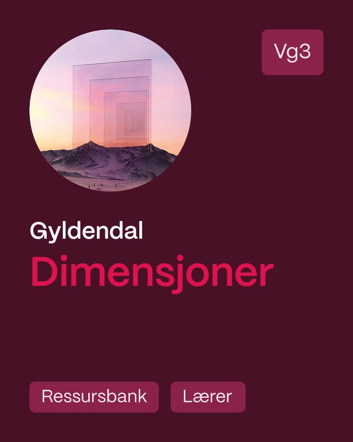 Dimensjoner - Ressursbank, Lærer : religion og etikk, vg3 SF