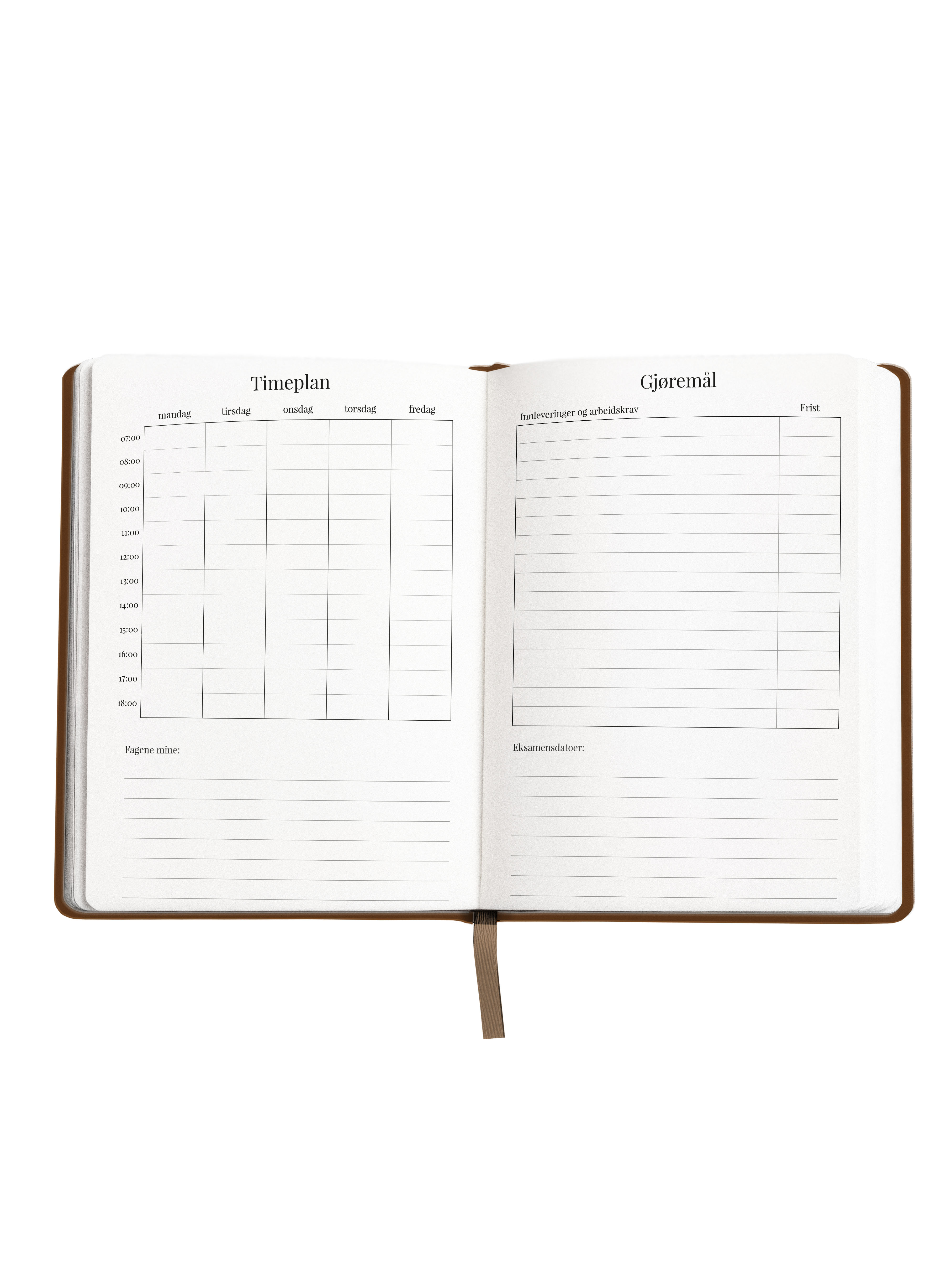 Studieplanlegger 26/27 Aveluna A5 Brun