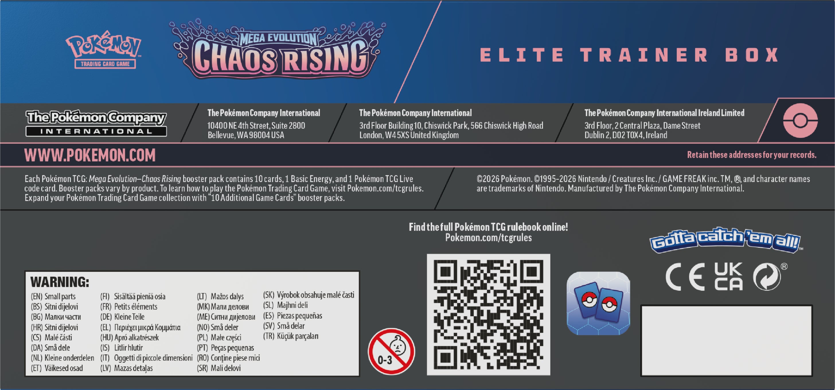 Pokemon Mega Evolution 4 Chaos Rising Elite Trainer Box