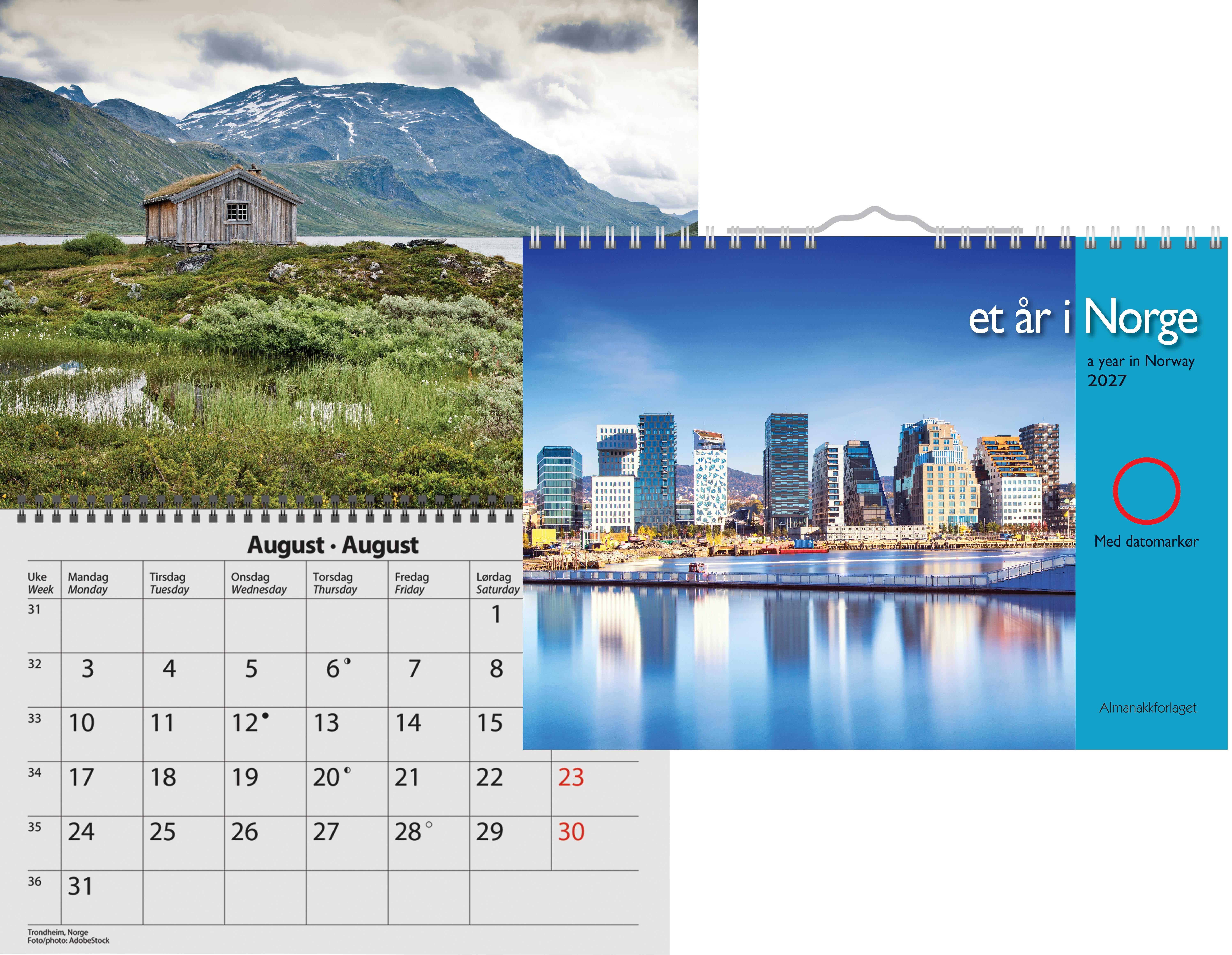 Kalender 7.Sans 2027 Ett År I Norge A4