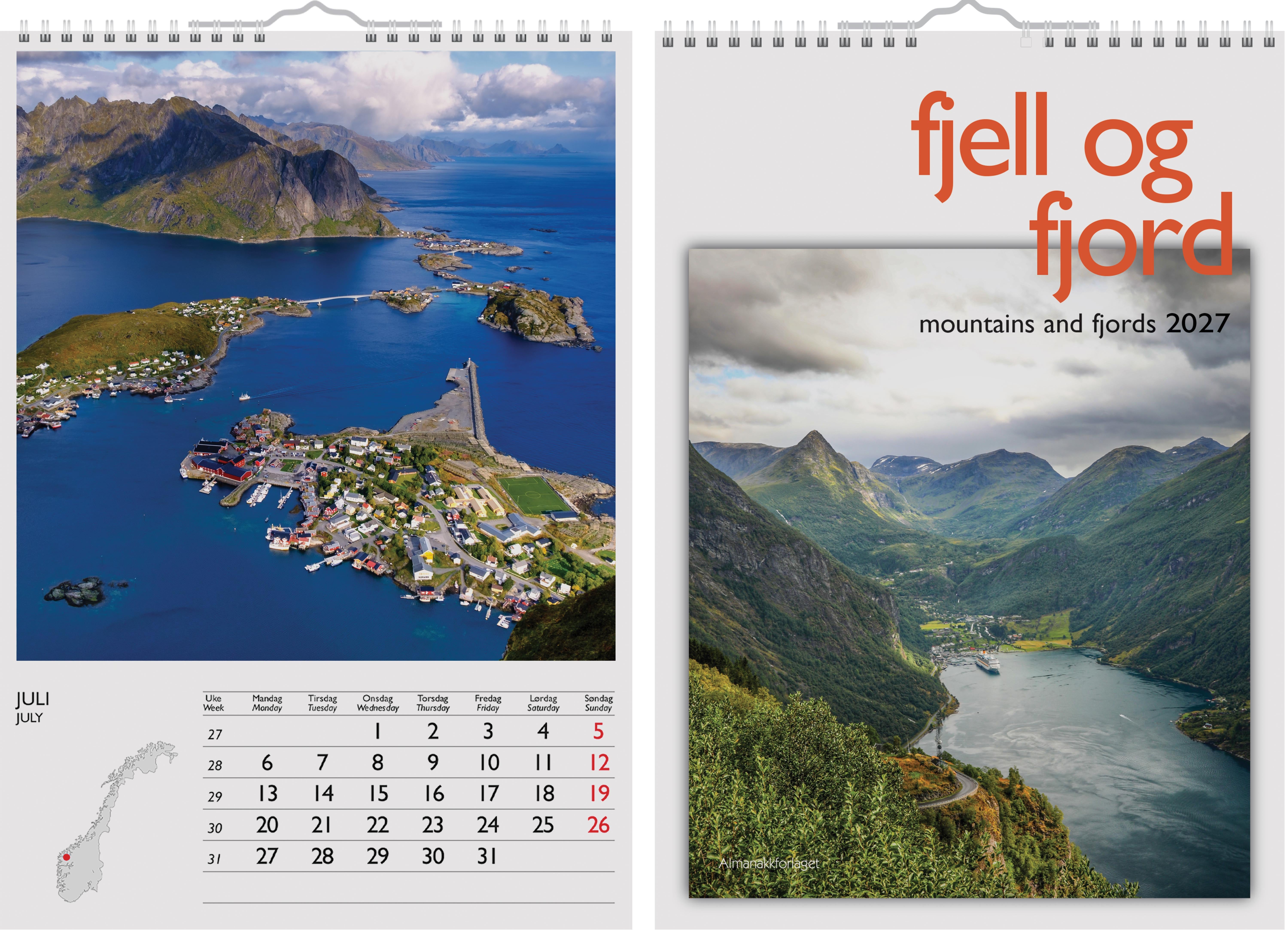 Kalender 7.Sans 2027 Fjell Og Fjord A3