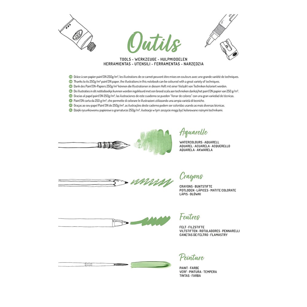 Fargeleggingsbok Odelia A4 Gardens