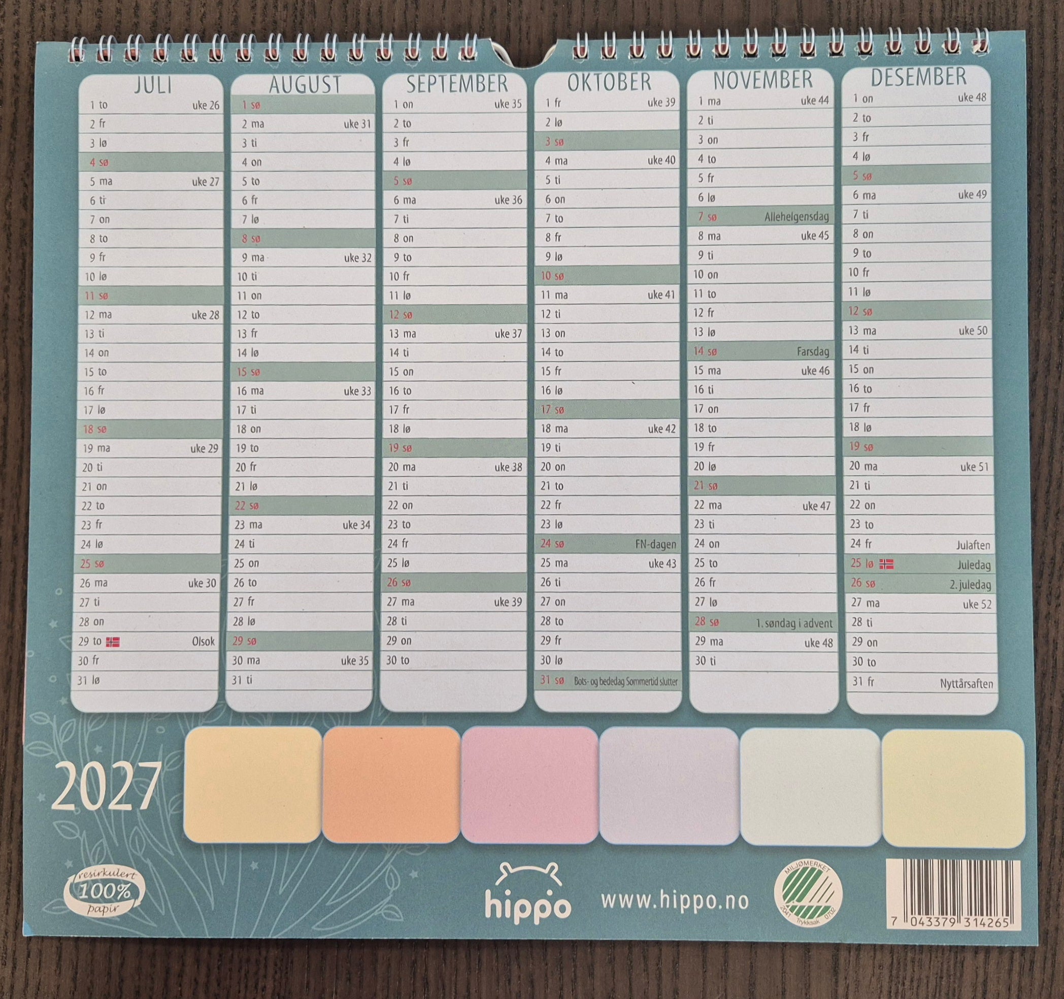Kalender Ukeplanlegger 2026/2027