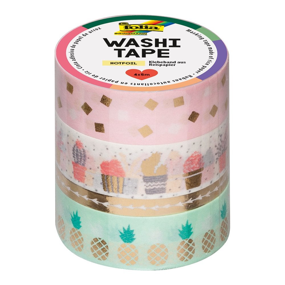 Washi Tape 4 Ruller Hotfoil Gold