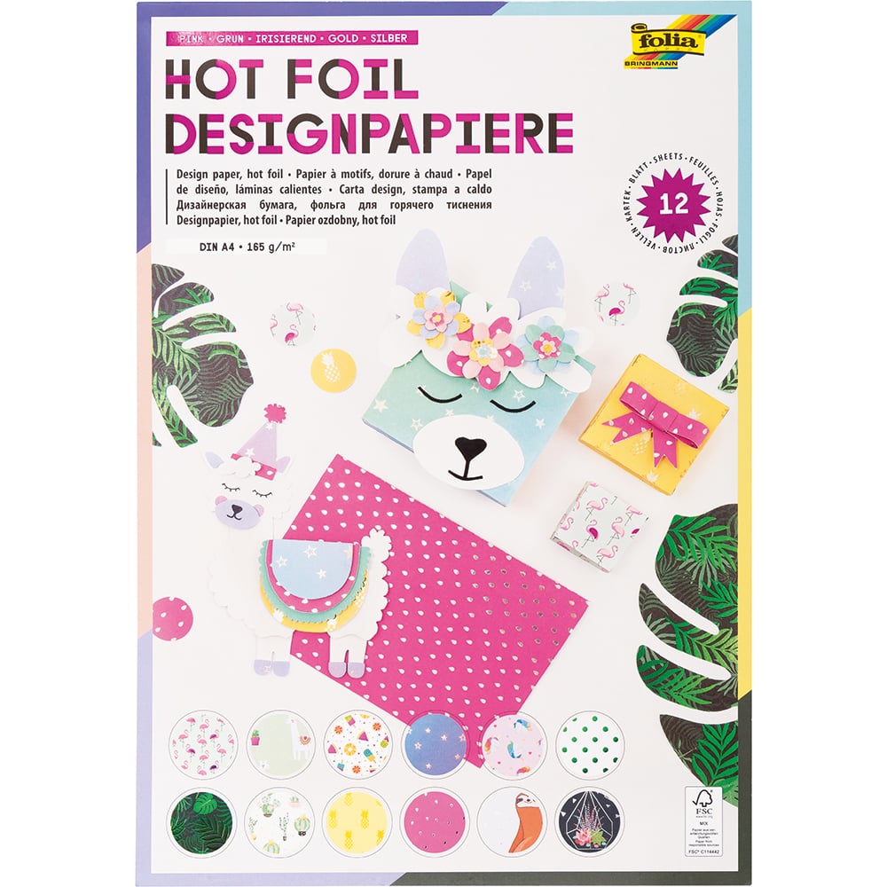 Papirblokk A4 165g 12 ark Hot Foil 2