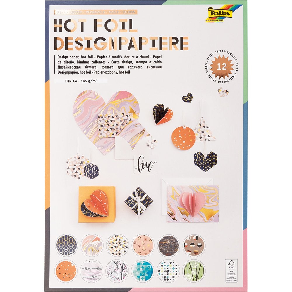 Papirblokk A4 12 ark Hot Foil