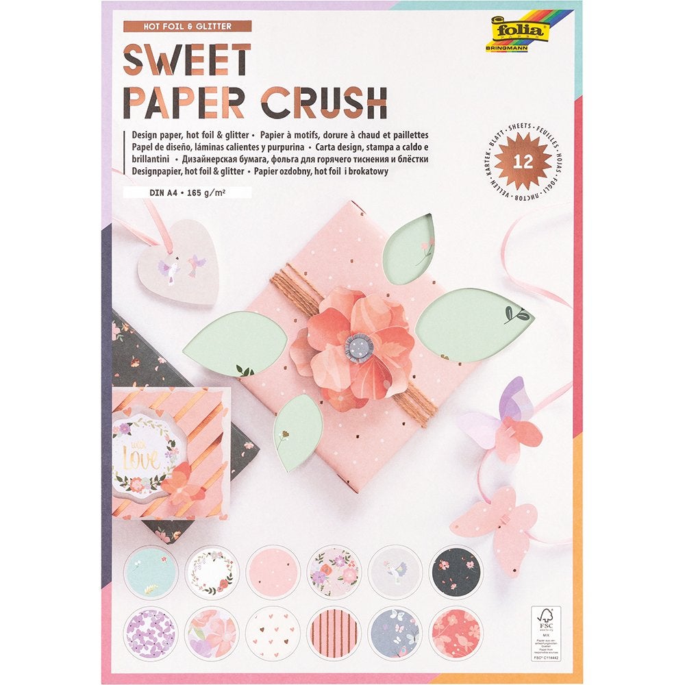Papirblokk A4 12 ark Sweet Paper Crush