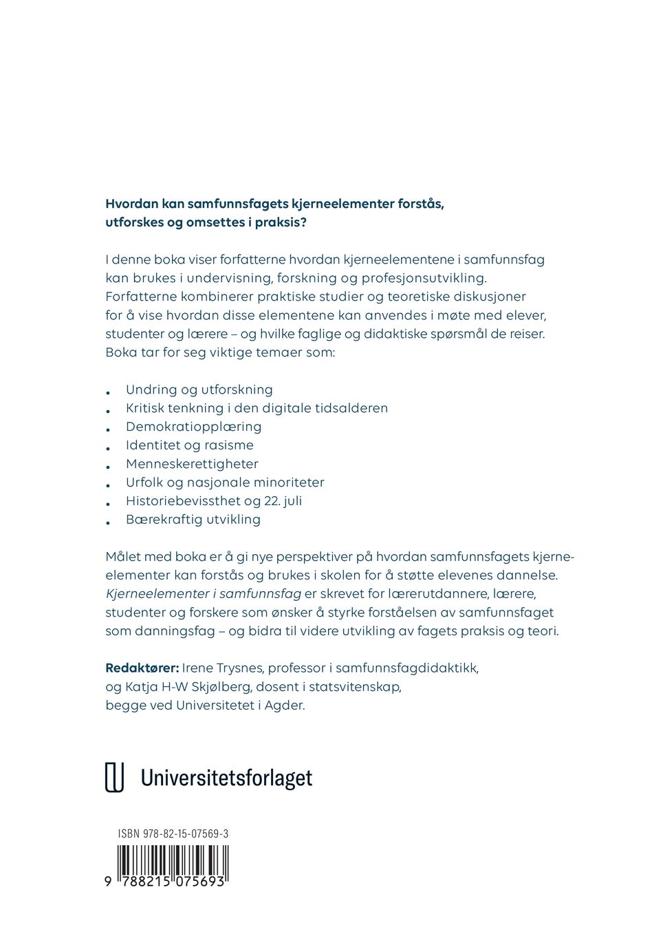 Kjerneelementer i samfunnsfag