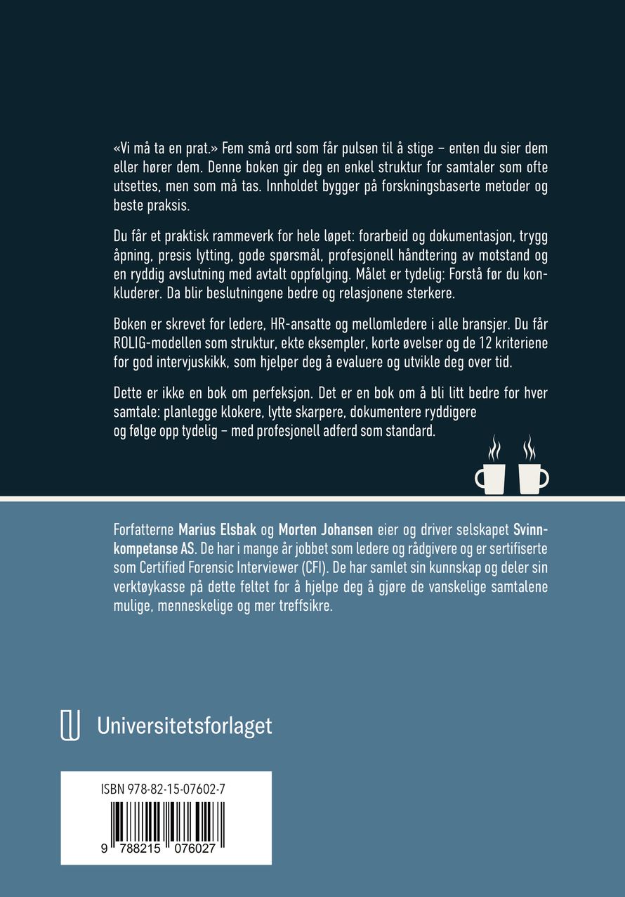 Vi må ta en prat ...