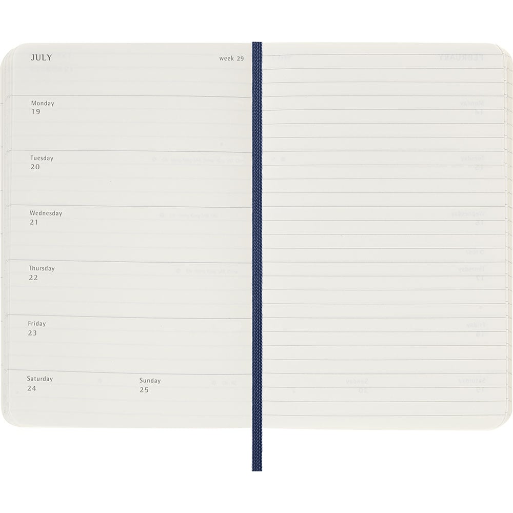 Kalender Moleskine 26/27 18m Soft Pocket Uke Notat Blå