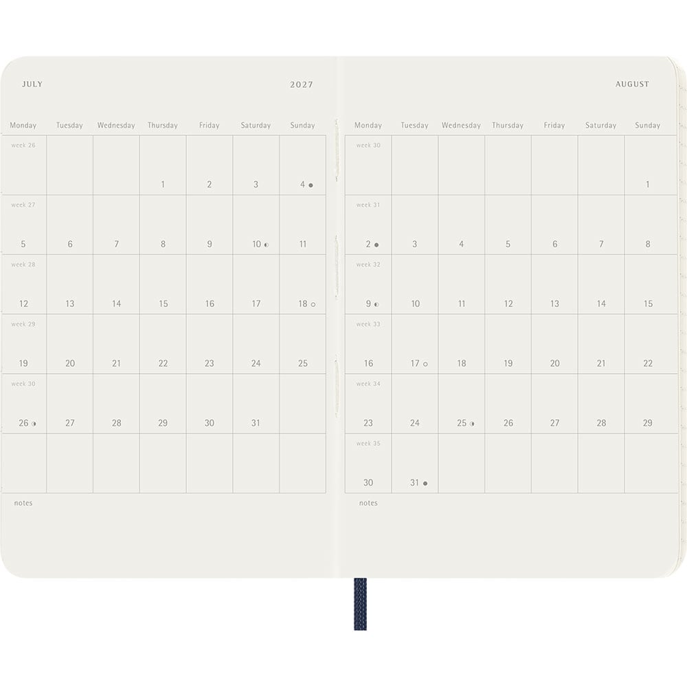 Kalender Moleskine 26/27 18m Soft Pocket Uke Notat Blå